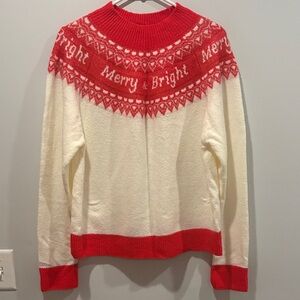 Holiday Time Red and White Festive Sweater